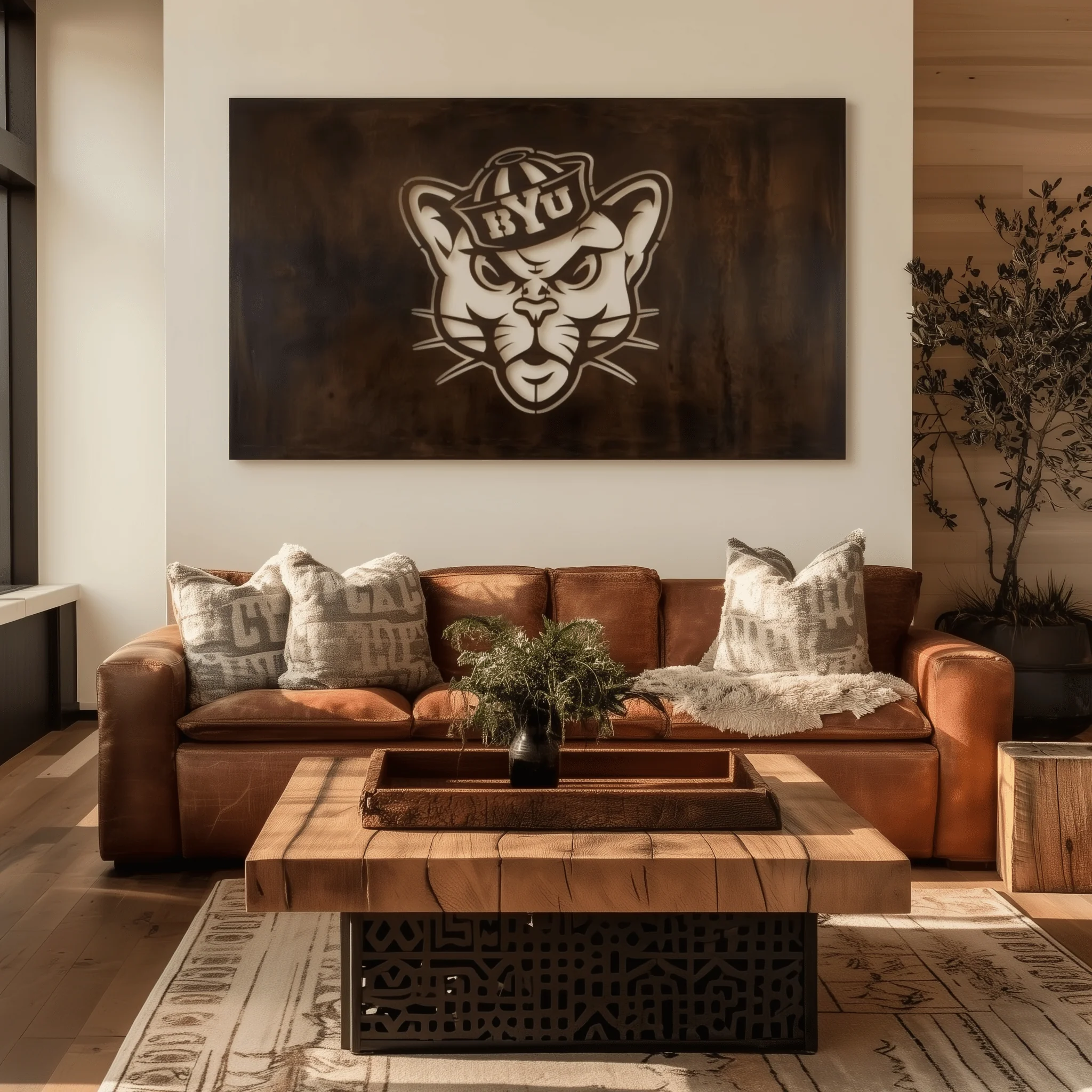 The BYU Cat- Metal Wall Art - Landscape - Umber - Image 2