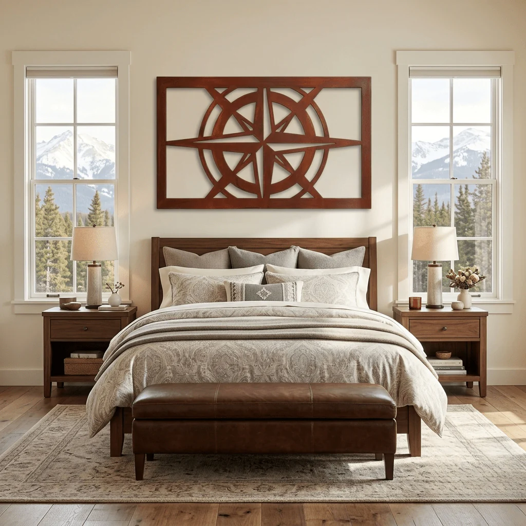 The Nautical Compass - Metal Wall Art - Oxide - Image 2