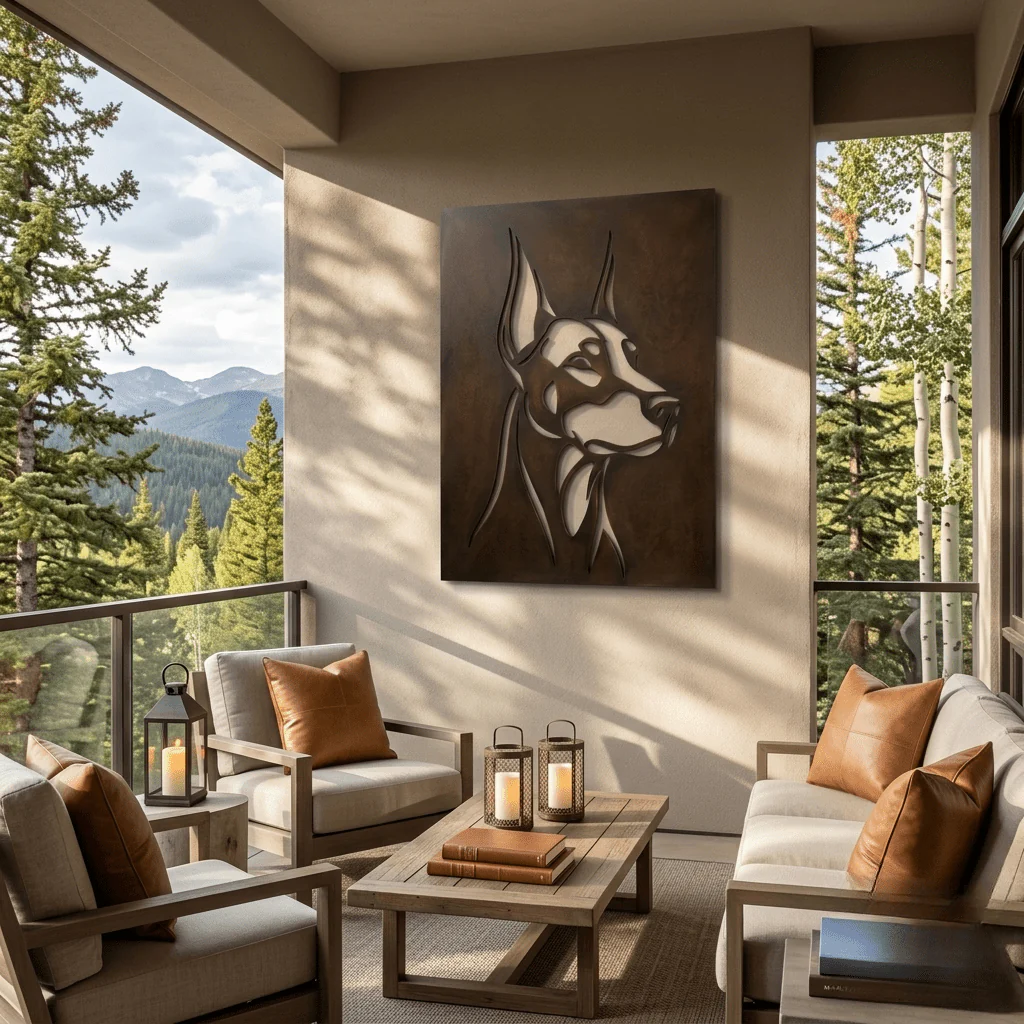 The Doberman - Metal Wall Art - Umber