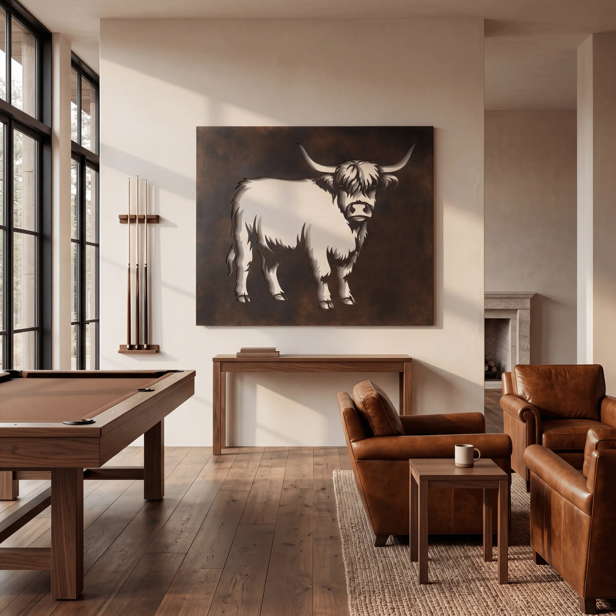 The Highland Cow - Metal Wall Art - Umber - Image 2