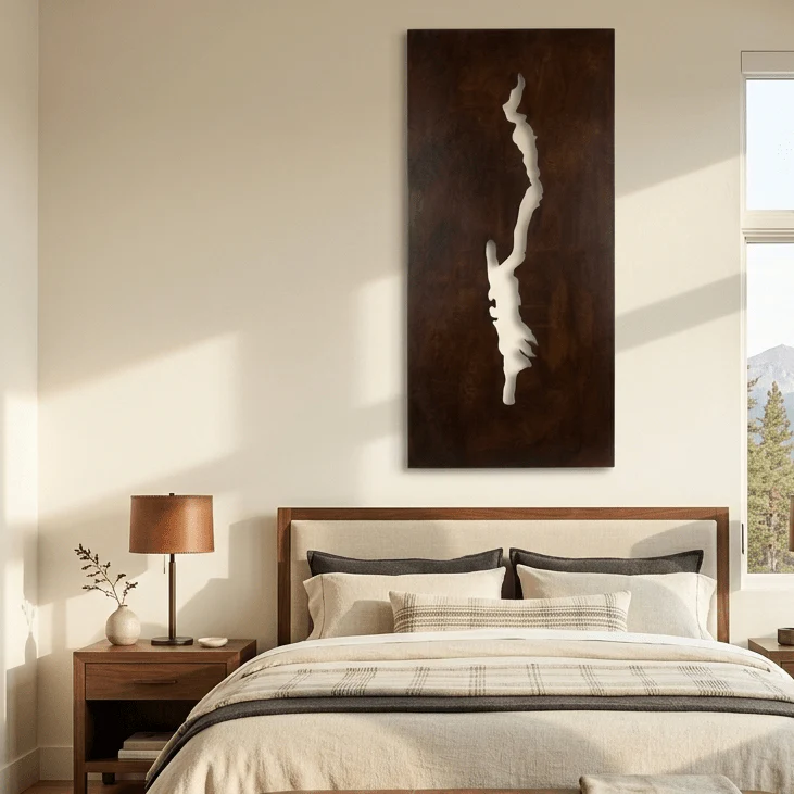 The Lake Geroge - Metal Wall Art - Umber - Image 3