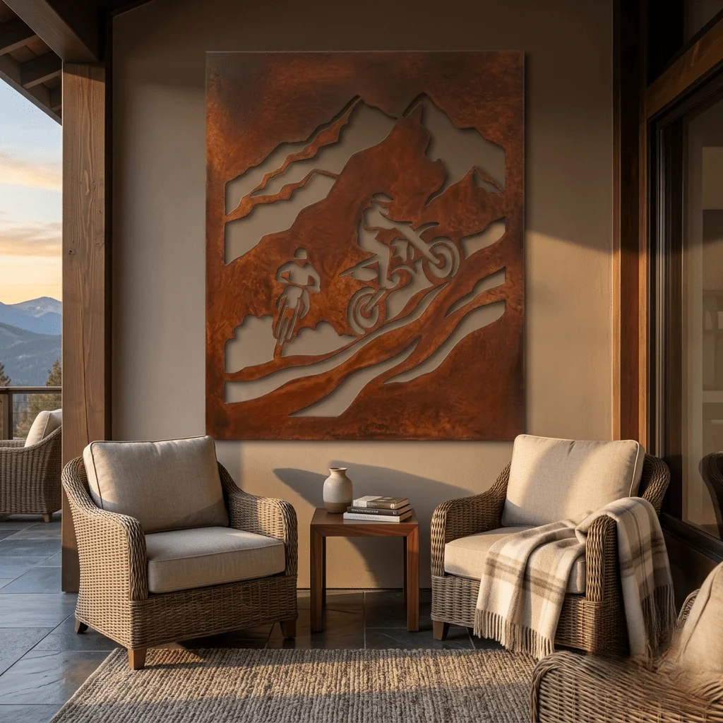 The Motocross Summit - Metal Wall Art - Oxide
