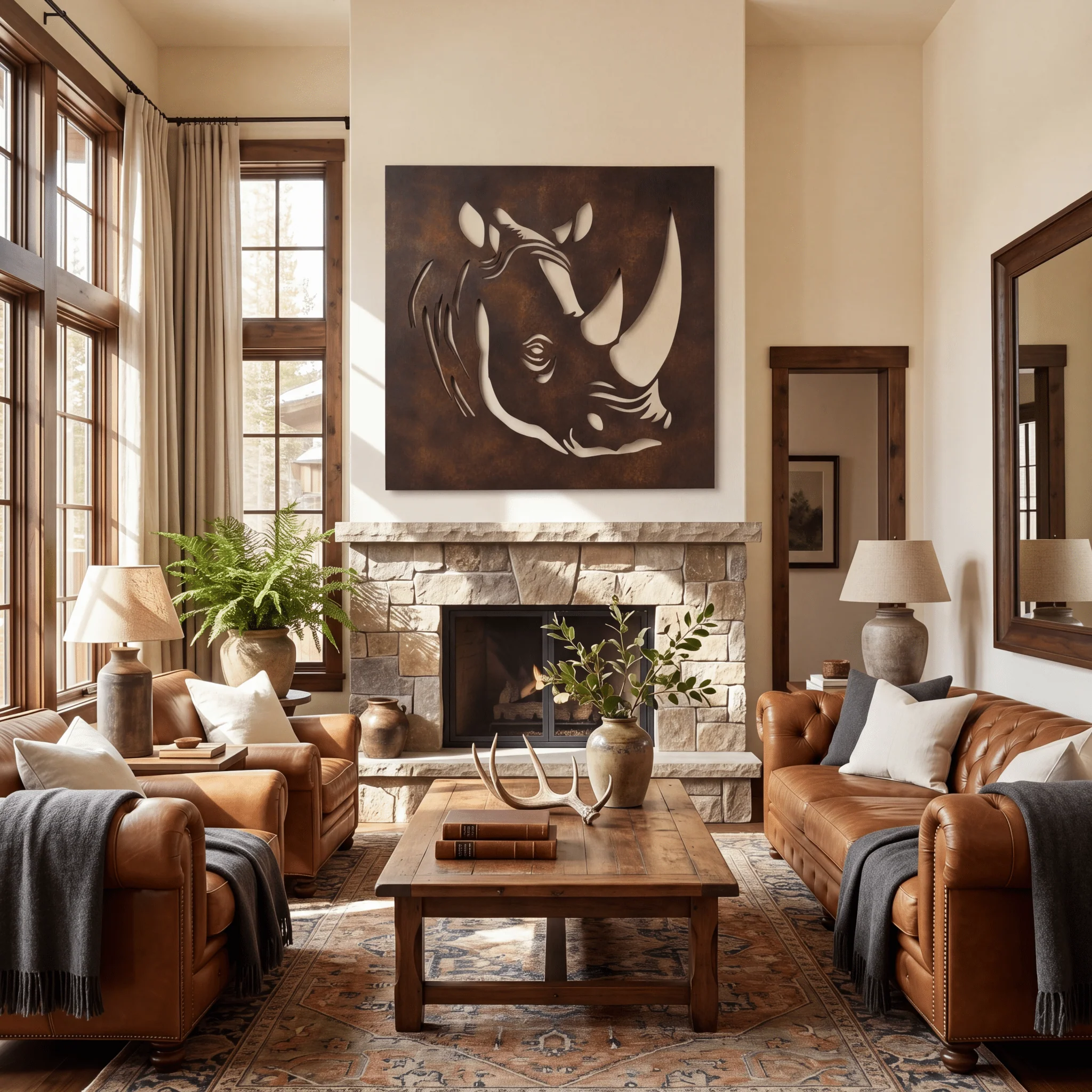 The Rhino - Metal Wall Art - Umber - Image 3