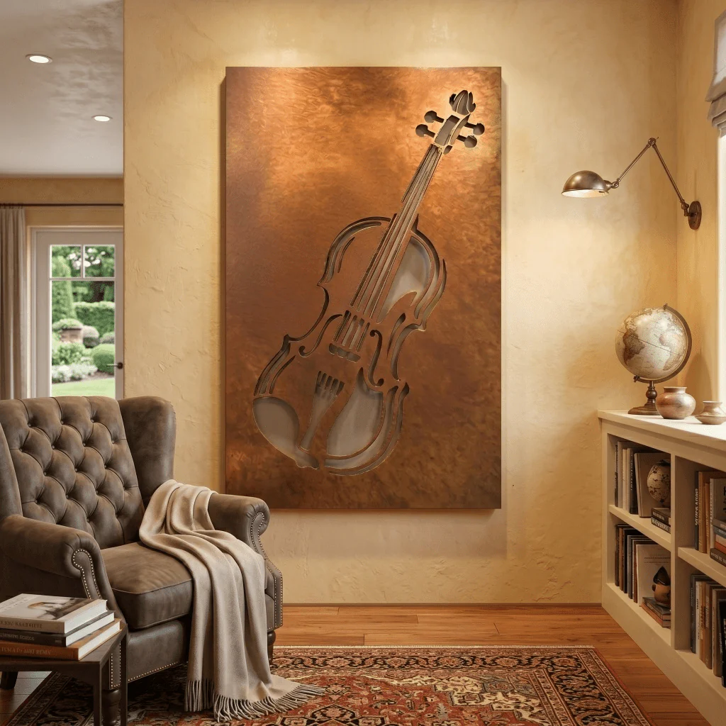 The Violin - Metal Wall Art - Oxide