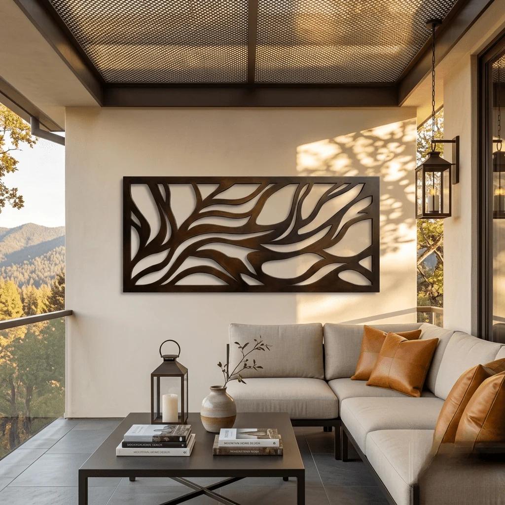 The Woven Flow - Metal Wall Art - Umber